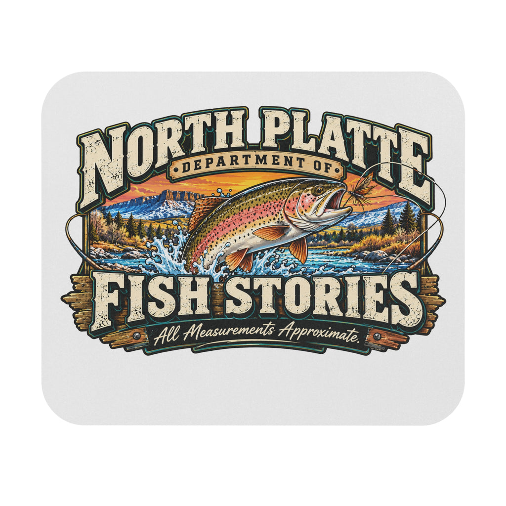 Mouse Pad — North Platte 'Fish Stories' Retro Trout Design
