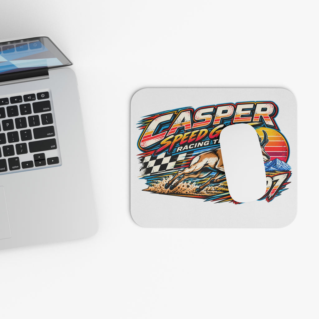 Casper Speed Goat Racing Team Mouse Pad — Retro Sunset 307 Design