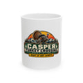 Casper Turkey Crossing Mug — Retro Wildlife Coffee Cup ("Right of Way: Always")